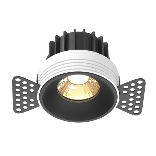 Светильник точечный LED Round DL058-12W2.7K-TRS-B Maytoni чёрный на 1 лампу, основание чёрное в стиле современный хай-тек круглый для затирки
