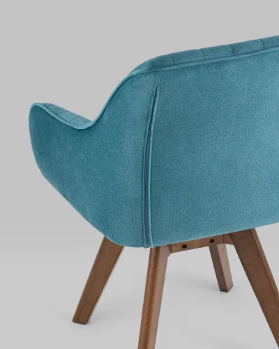 Стул обеденный вращающийся MANS NEW, бирюзовый УТ000038287 Stool Group, бирюзовый/текстиль, ножки/массив гевеи/, размеры - ***** фото 6