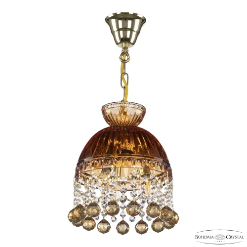 Светильник подвесной 5478/22 G Amber/M-1G Balls K721 Bohemia Ivele Crystal янтарный 3 лампы, основание золотое прозрачное в стиле классический balls фото 2
