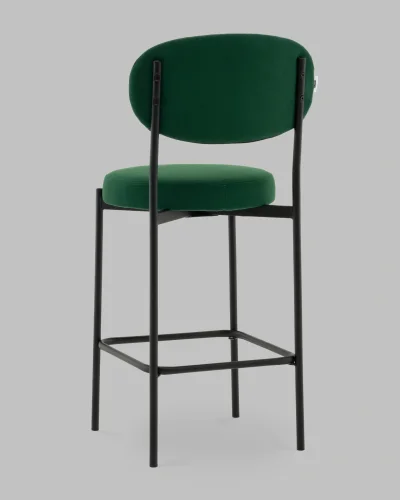 Стул Полубарный Бриф DD велюр зелёный УТ000041513 Stool Group, зелёный/велюр, ножки/сталь/чёрный, размеры - ***** фото 5