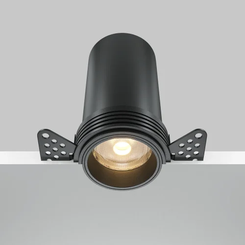 Светильник точечный Focus Led DL125-L12-3K-TRS-B Maytoni чёрный на 1 лампу, основание чёрное в стиле современный хай-тек для затирки круглый фото 5