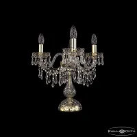 Настольная лампа 1403L/3/141-39 G Bohemia Ivele Crystal без плафона 3 лампы, основание золотое металл хрусталь в стиле классический sp