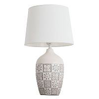 Настольная лампа Chloe A4237LT-1GY Arte Lamp белая 1 лампа, основание серое керамика в стиле кантри 