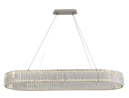 Люстра подвесная LED 8445/120 oval chrome Newport прозрачная на 1 лампу, основание хром в стиле американский современный классический 