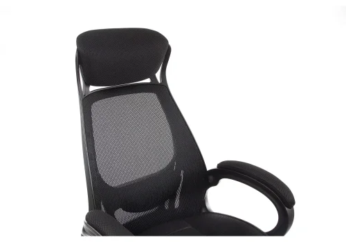 Компьютерное кресло Burgos черное 1715 Woodville, чёрный/сетка, ножки/пластик/чёрный, размеры - *1290***690*690 фото 7