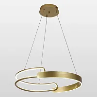 Светильник подвесной LED Bradford LSP-7161 Lussole белый 2 лампы, основание матовое золото в стиле современный хай-тек кольца