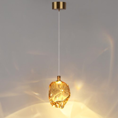 Светильник подвесной LED Gemme 7111/4LB Odeon Light янтарный на 1 лампу, основание бронзовое в стиле современный классический выдувное фото 5