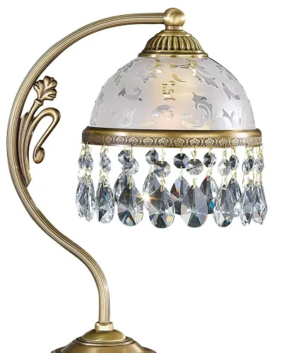 Настольная лампа P 6200 P Reccagni Angelo белая 1 лампа, основание античное бронза хрусталь металл в стиле классический  фото 2