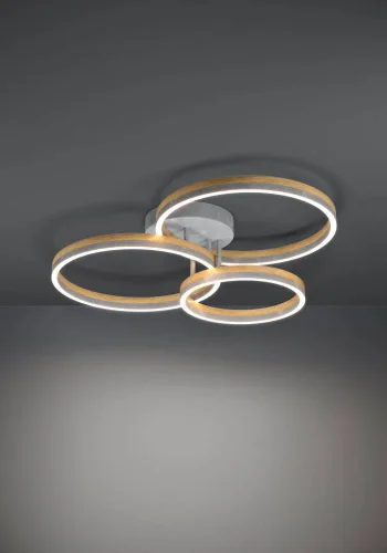 Светильник потолочный LED Cadinaro 39895 Eglo серый коричневый на 1 лампу, основание коричневое серое в стиле современный кольца фото 2