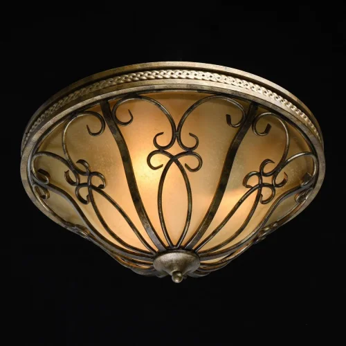 Светильник потолочный Айвенго 669011203 Chiaro жёлтый 3 лампы, основание античное бронза в стиле кантри  фото 2