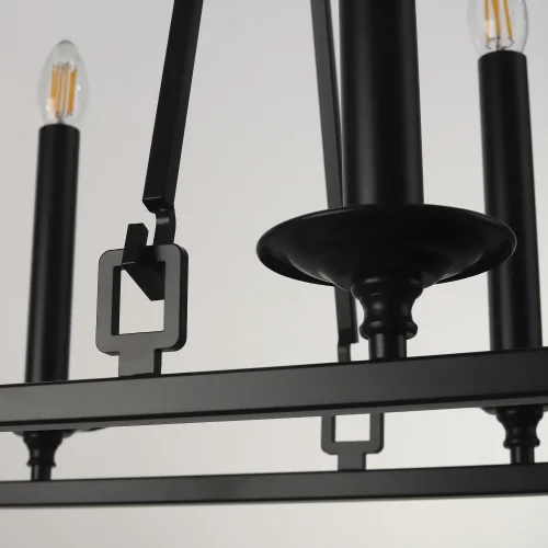 Люстра подвесная Маркиз CL471245 Citilux без плафона на 8 ламп, основание чёрное венге в стиле замковый кантри лофт  фото 5