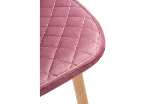 Стул на металлокаркасе Capri pink / wood 11949 Woodville, розовый/велюр, ножки/металл/натуральный, размеры - ****450*510 фото 6