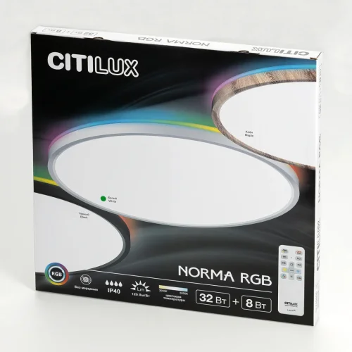 Светильник потолочный LED с пультом Norma CL749400 Citilux белый на 1 лампу, основание белое в стиле современный хай-тек круглый с пультом фото 7