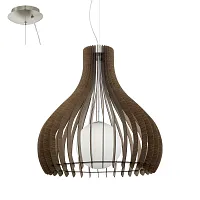 Светильник подвесной TINDORI 96219 Eglo коричневый 1 лампа, основание серое никель в стиле современный 