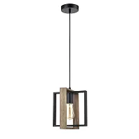 Светильник подвесной лофт Басшн (Bastion 441) VL6112P01 Vele Luce чёрный коричневый на 1 лампу, основание чёрное в стиле лофт 