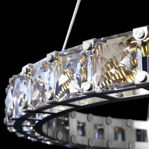 Светильник подвесной LED Tiffany 10204/1000 Chrome LOFT IT прозрачный 1 лампа, основание хром в стиле современный кольца фото 5