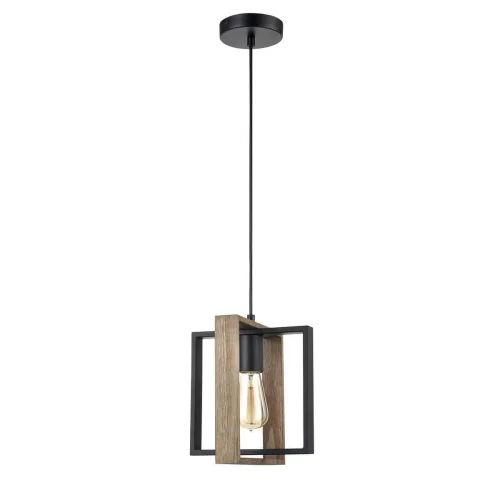Светильник подвесной лофт Басшн (Bastion 441) VL6112P01 Vele Luce чёрный коричневый на 1 лампу, основание чёрное в стиле лофт Светильник подвесной лофт Басшн (Bastion 441) VL6112P01 Vele Luce чёрный коричневый на 1 лампу, основание чёрное в стиле лофт