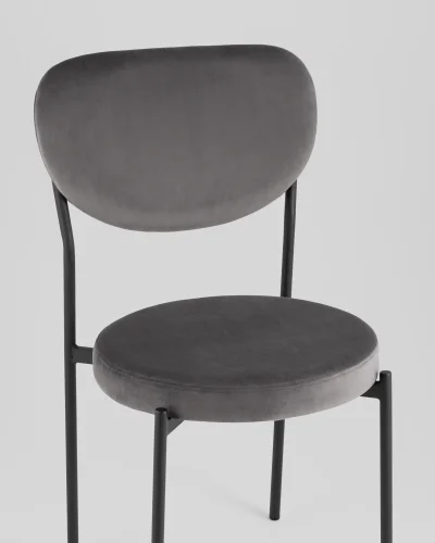 Стул обеденный Барбара, велюр серый УТ000039436 Stool Group, серый/велюр, ножки/металл/чёрный, размеры - ***** фото 7