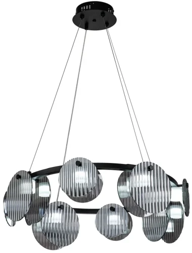 Светильник подвесной LED с пультом Relux 4008/02/08P Stilfort серый чёрный 1 лампа, основание чёрное в стиле современный с пультом фото 2