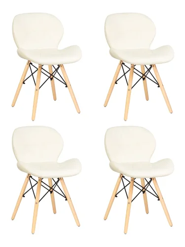 Набор 4 шт Стул обеденный DOBRIN BUTTERFLY (ножки светлый бук, цвет сиденья кремовый) цвет сиденья кремовый, цвет основания светлый бук Dobrin, кремовый/экокожа, ножки/дерево/, размеры - *720**** Набор 4 шт Стул обеденный DOBRIN BUTTERFLY (ножки светлый бук, цвет сиденья кремовый) цвет сиденья кремовый, цвет основания светлый бук Dobrin, кремовый/экокожа, ножки/дерево/, размеры - *720****