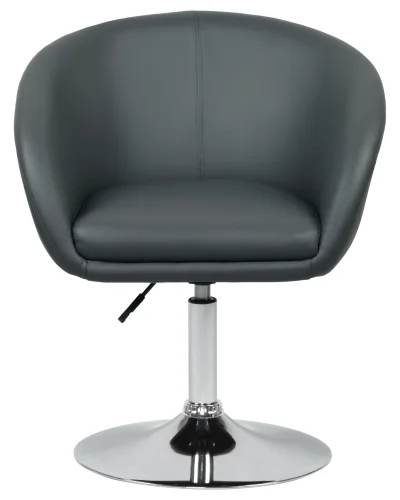 Кресло дизайнерское 8600-LM,  цвет сиденья серый, цвет основания хром Dobrin, серый/экокожа, ножки/металл/хром, размеры - 750*900***600*570 фото 4