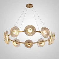 Люстра подвесная AGAPI CH 197775-23 ImperiumLoft прозрачная на 10 ламп, основание латунь в стиле современный 