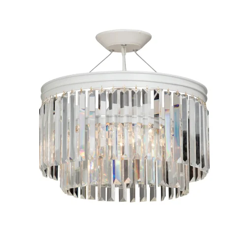 Люстра подвесная V5127-0/6S Vitaluce прозрачная на 6 ламп, основание бежевое в стиле современный классический Люстра подвесная V5127-0/6S Vitaluce прозрачная на 6 ламп, основание бежевое в стиле современный классический