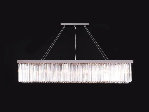Люстра подвесная хрустальная 10116+6/S Newport прозрачная на 12 ламп, основание хром никель в стиле классический 