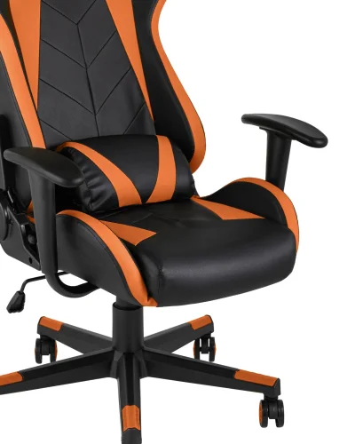 Кресло спортивное TopChairs Gallardo, оранжевое УТ000004574 Stool Group, оранжевый/экокожа, ножки/металл/чёрный, размеры - ****660*640 фото 8