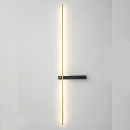 Бра с выключателем LED CLT 077W1000 BL-BS Crystal Lux латунь на 1 лампу, основание чёрное в стиле современный отражённый свет