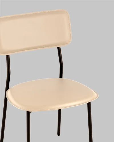 Стул обеденный Mikkie, бежевый УТ000039227 Stool Group, бежевый/экокожа, ножки/металл/чёрный, размеры - *830***460*470 фото 6
