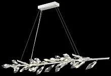 Светильник подвесной Casandra WE111.07.223 Wertmark прозрачный 7 ламп, основание серебряное в стиле флористика современный ветви