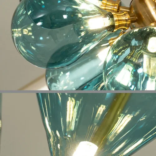 Люстра потолочная GRAPE MILK Amber 219502-23 ImperiumLoft янтарная на 18 ламп, основание латунь в стиле минимализм  фото 8