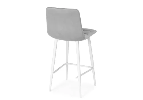 Полубарный стул Чилли К светло-серый / белый 537075 Woodville, серый/велюр, ножки/металл/белый, размеры - ****430*420 фото 4