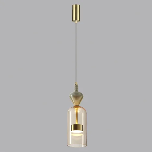 Светильник подвесной LED Palleta 5045/12LB Odeon Light янтарный 1 лампа, основание античное бронза в стиле современный  фото 4