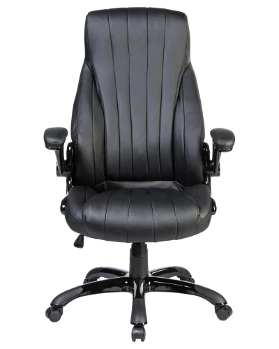 Офисное кресло для руководителей 112B-LMR WARREN, цвет чёрный Dobrin, чёрный/экокожа, ножки/металл/чёрный, размеры - 1140*1210***720*810 фото 6