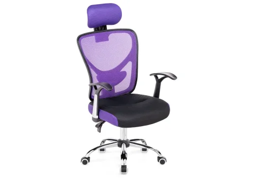 Компьютерное кресло Lody 1 фиолетовое / черное 11481 Woodville, чёрный фиолетовый/ткань, ножки/металл/хром, размеры - *1230***600*680 фото 6