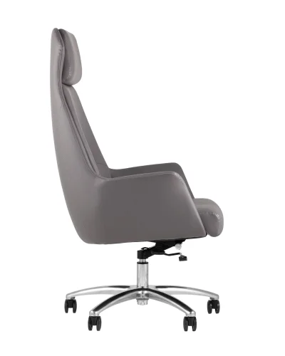 Кресло руководителя TopChairs Viking, серое УТ000002059 Stool Group, серый/экокожа, ножки/металл/хром, размеры - ****700*740 фото 4