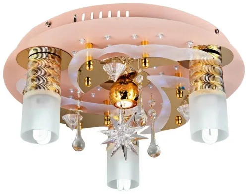 Светильник потолочный LED 176-377-04 Velante белый 3 лампы, основание серое розовое золотое в стиле современный 