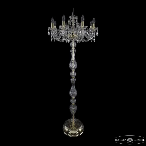 Торшер 1402T1/8/195-160 G Bohemia Ivele Crystal sp без плафона 8 ламп, основание золотое в стиле классический
