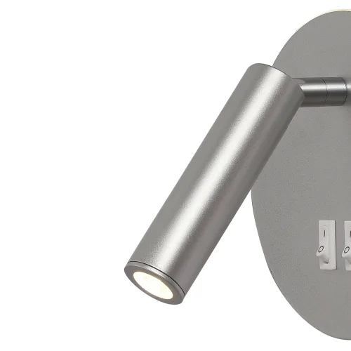Бра с выключателем Trinity Ii LED LAMPS 81101/1C SILVER Natali Kovaltseva серый на 1 лампу, основание серое в стиле хай-тек современный для чтения фото 2