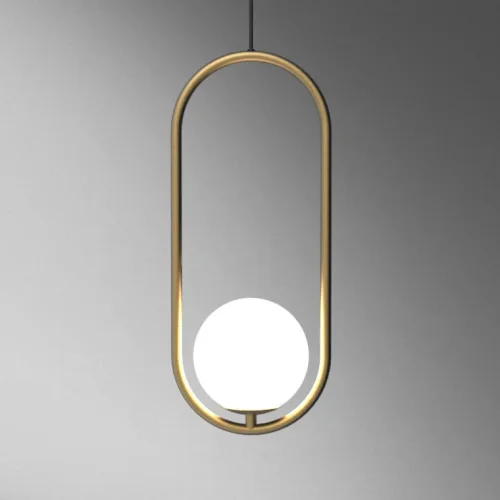 Светильник подвесной Matthew McCormick hoop 40 Gold MILA Pendant 109503-22 ImperiumLoft белый 1 лампа, основание золотое в стиле современный  фото 5