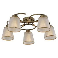 Люстра потолочная LSP-0223 Lussole белая на 5 ламп, основание бронзовое в стиле классика 