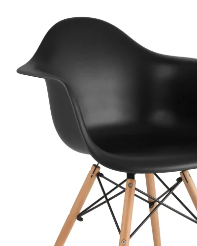 Кресло EAMES W, черное УТ000004418 Stool Group, чёрный/пластик, ножки/дерево/бежевый, размеры - ****620*450 фото 6