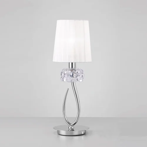 Настольная лампа Loewe 4637 Mantra белая 1 лампа, основание хром металл в стиле современный  фото 3