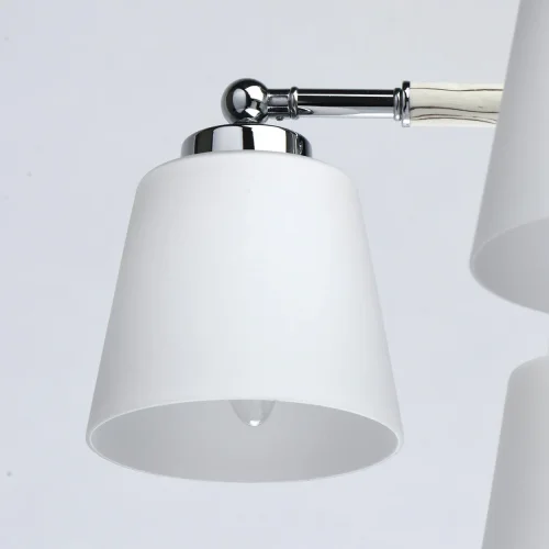 Люстра потолочная Форест 693012205 DeMarkt белая на 5 ламп, основание хром в стиле современный  фото 4