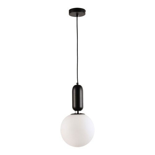 Светильник подвесной Cleburne LSP-8590 Lussole белый 1 лампа, основание чёрное в стиле современный 