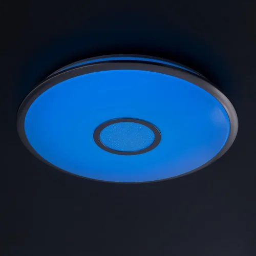 Светильник потолочный LED с пультом с Алисой Старлайт Смарт CL703A61G Citilux белый 1 лампа, основание хром в стиле современный хай-тек с пультом голосовое управление яндекс алиса фото 3