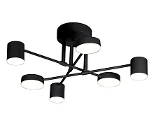 Люстра потолочная LED с пультом Мекли 07649-6D,19(4000K) Kink Light чёрная на 3 лампы, основание чёрное в стиле современный хай-тек с пультом