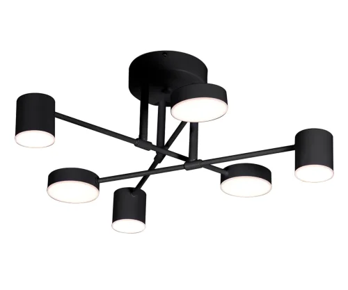 Люстра потолочная LED с пультом Мекли 07649-6D,19(4000K) Kink Light чёрная на 3 лампы, основание чёрное в стиле хай-тек современный с пультом